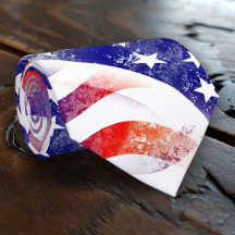 Grunge Red White and Blue USA Flag Patriot Krawatt