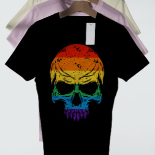 Grunge-Regenbogenschädel T-Shirt