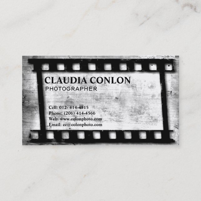 Grunge-Retro cooler alter Film-Hersteller-Film Visitenkarte (Vorderseite)