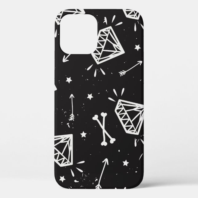 Grunge Rock: Diamanten, Knochen Muster. Case-Mate iPhone Hülle (Rückseite)