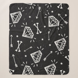 Grunge Rock: Diamanten, Knochen Muster. Sherpadecke