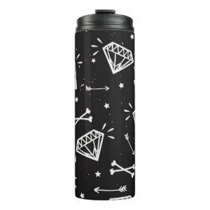 Grunge Rock: Diamanten, Knochen Muster. Thermosbecher