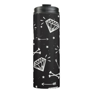 Grunge Rock: Diamanten, Knochen Muster. Thermosbecher