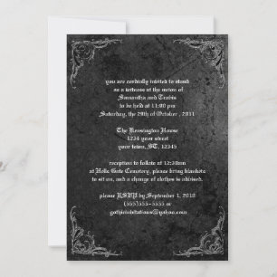 Grunge Rose Damask Gothique Invitation