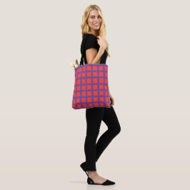 Grunge rot und violett gekreist Muster Totbeutel Tasche