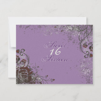 Grunge Rote Rose Sweet 16 Geburtstagsparty Einladu Einladung