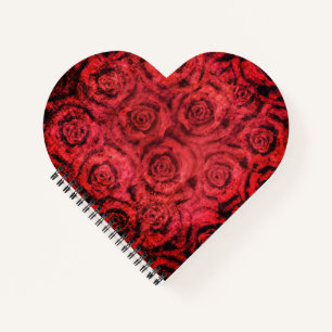 Grunge, rote Rosen Notizbuch
