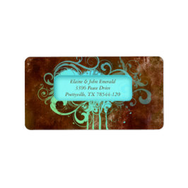 Grunge Rustic Vintage Wedding Address Label Adressaufkleber