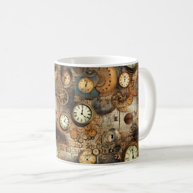 Grunge Rustikale Dampfsperre (10) Kaffeetasse (VorderseiteRechts)