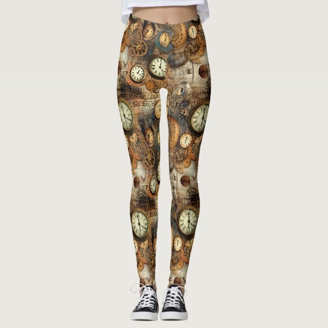 Grunge Rustikale Dampfsperre (10) Leggings (Vorderseite)