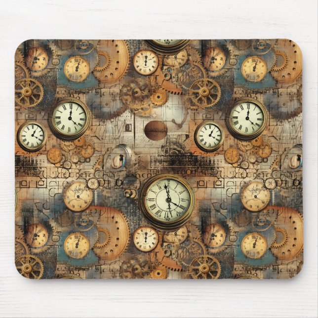 Grunge Rustikale Dampfsperre (10) Mousepad (Vorne)