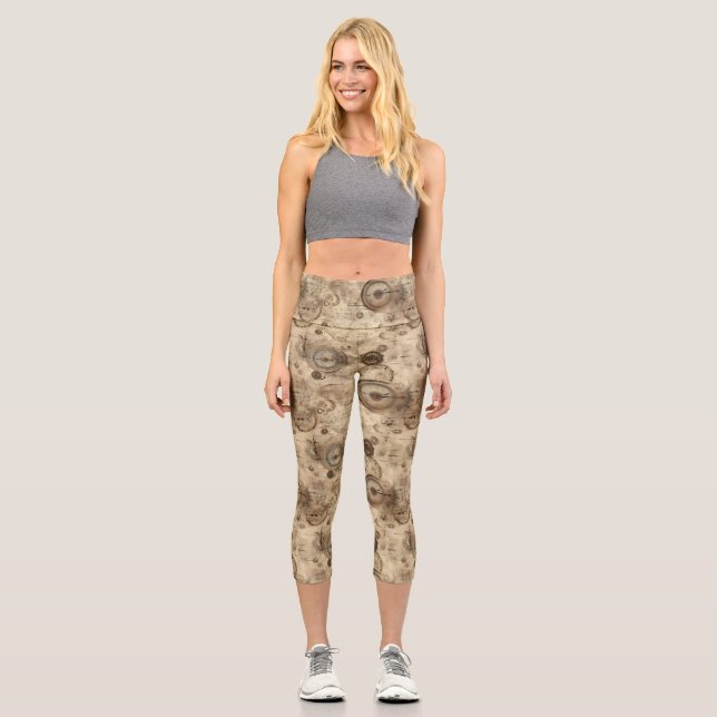 Grunge Rustikale Dampfsperre (11) Capri Leggings (Vorderseite)