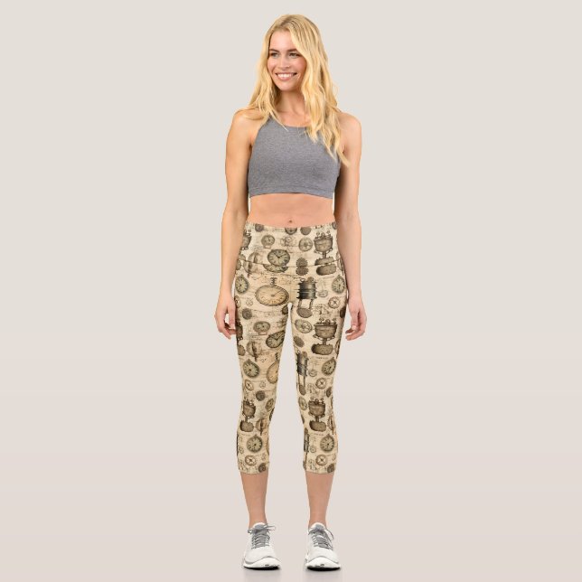 Grunge Rustikale Dampfsperre (14) Capri Leggings (Vorderseite)
