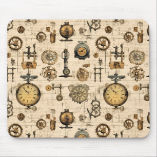 Grunge Rustikale Steampunkuhr (13) Mousepad
