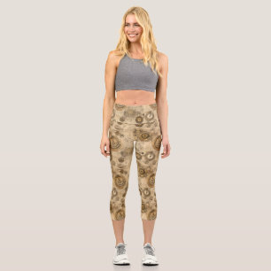Grunge Rustikale Steampunkuhr (2) Capri Leggings