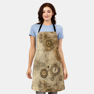 Grunge Rustikale Steampunkuhr (2) Schürze