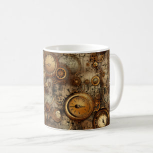Grunge Rustikale Steampunkuhr (3) Kaffeetasse