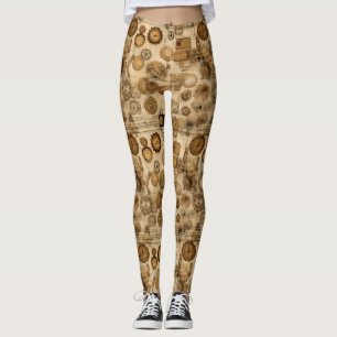 Grunge Rustikale Steampunkuhr (4) Leggings