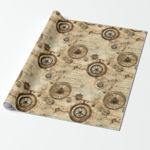 Grunge Rustikale Steampunkuhr (9) Geschenkpapier