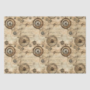 Grunge Rustikale Steampunkuhr (9) Seidenpapier