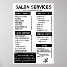 Grunge-Salonmenü