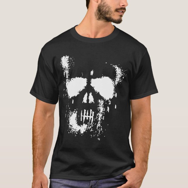 Grunge-Schädel-(dunkler) T - Shirt (Vorderseite)