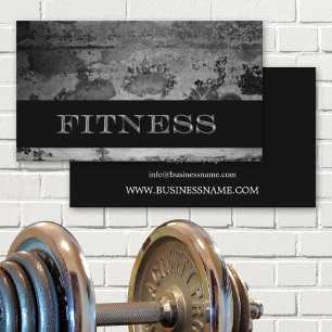 Grunge Schwarz Fitness Personal Trainer Visitenkarte