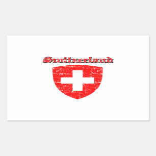 Grunge Schweiz Wappendesigns Rechteckiger Aufkleber