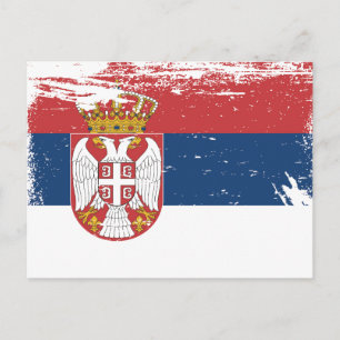 Grunge Serbien Fahne Postkarte