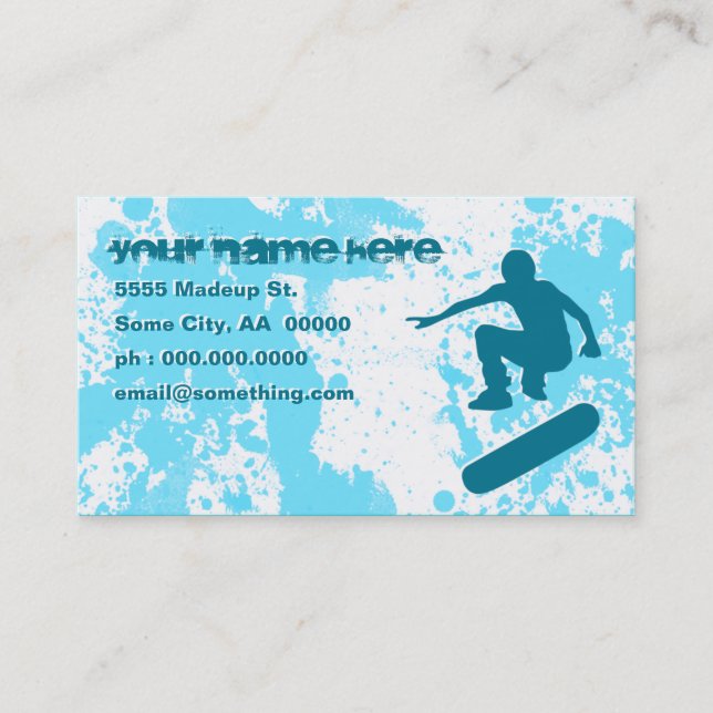 Grunge-Skateboard Visitenkarte (Vorderseite)