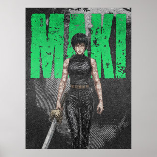 Grunge-Skizze-Anime-Figur-Illustration Poster