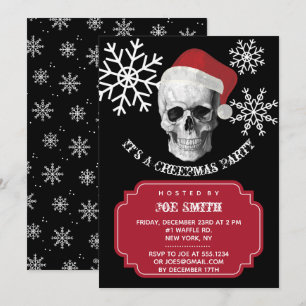 Grunge Skull Weihnachten Party Einladung