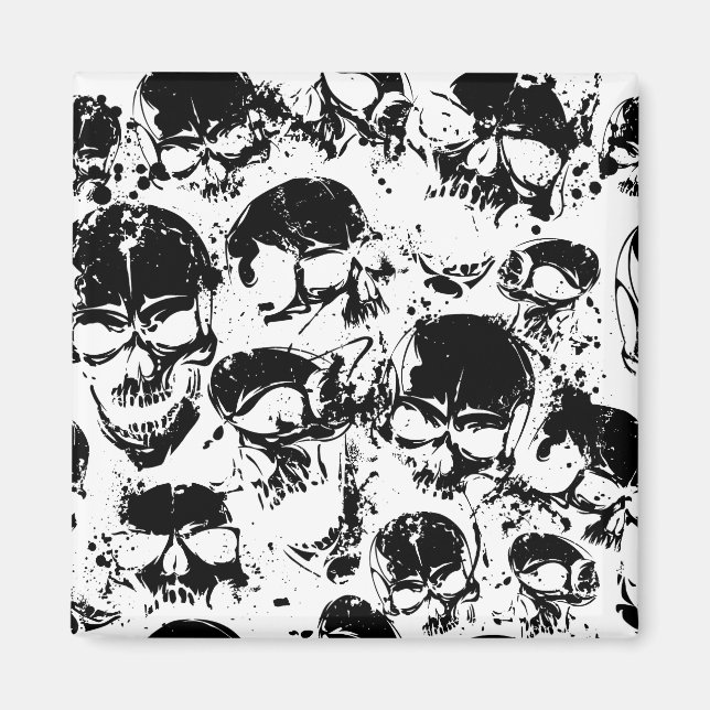 grunge skulls print magnet (Vorne)