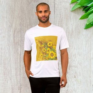 Grunge Sonnenblumen Kunst Bold Rustikal Gelbe Blüt T-Shirt