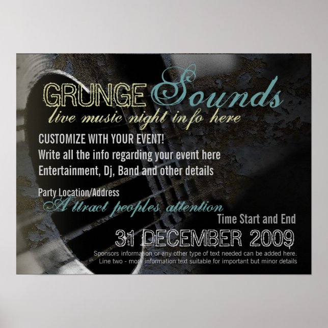 Grunge Sounds Event Poster (Vorne)