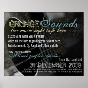Grunge Sounds Eventposter-Vorlage Poster