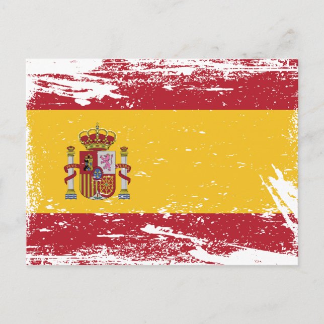 Grunge Spain Flag Postkarte (Vorderseite)