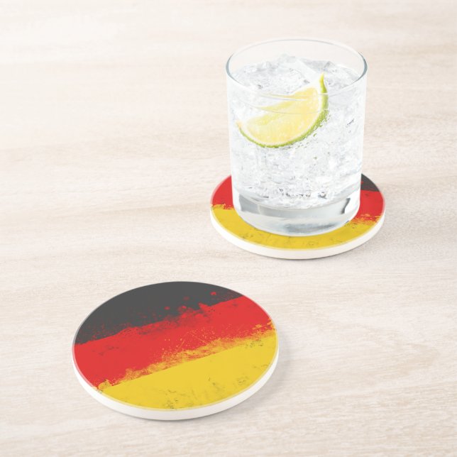 Grunge-Spritzer - Anstrichfarbene Flagge Sandstein Untersetzer (Seite)