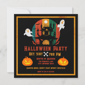 Grunge Spuk House Halloween Einladung