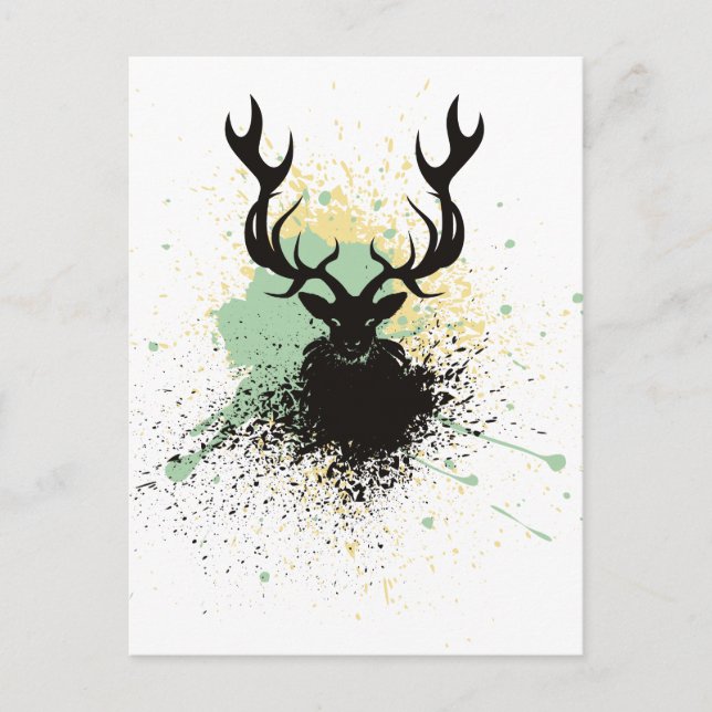 Grunge Stag Postkarte (Vorderseite)