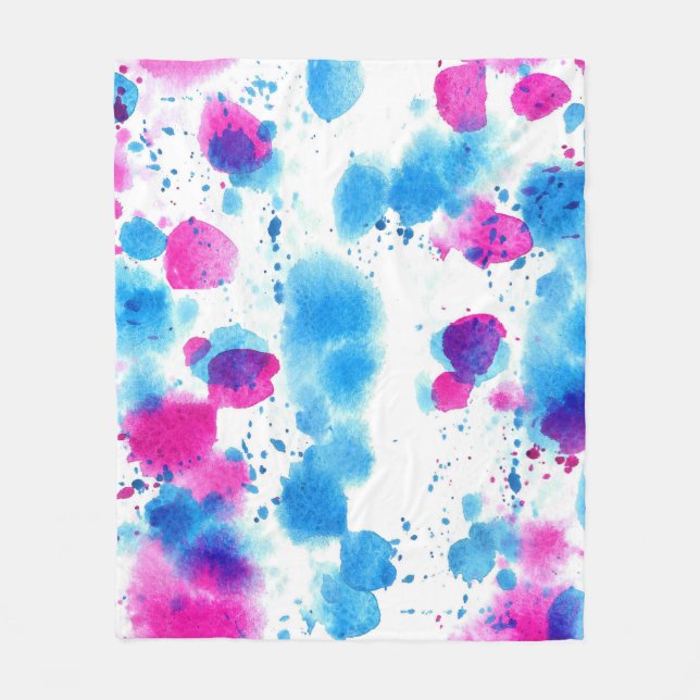Grunge Stains Aquarell Textur Fleecedecke (Vorderseite)