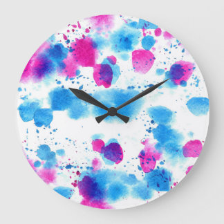 Grunge Stains Aquarell Textur Große Wanduhr