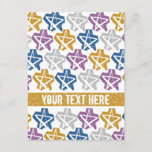 Grunge Stars-Postkarte Postkarte
