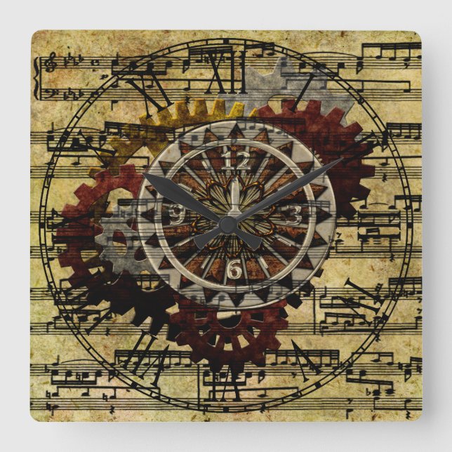 Grunge Steampunk Horloges et engrenages (Recto)