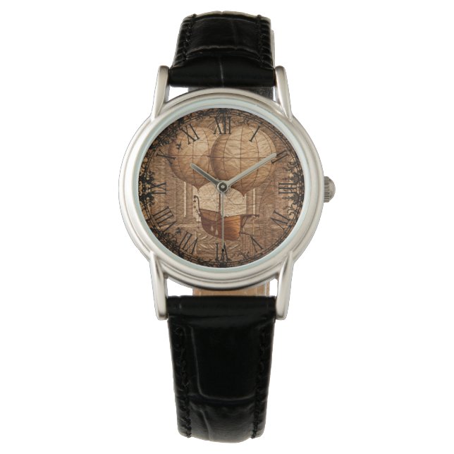 Grunge Steampunk Viktorianisch Airship Armbanduhr (Vorderseite)