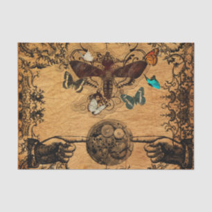 Grunge Steampunk viktorianischer Schmetterling Seidenpapier