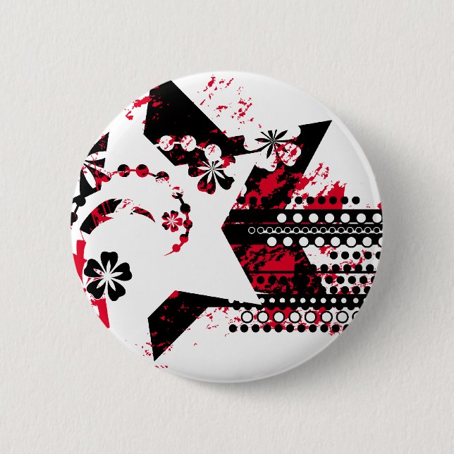 Grunge Sterne Button (Vorderseite)