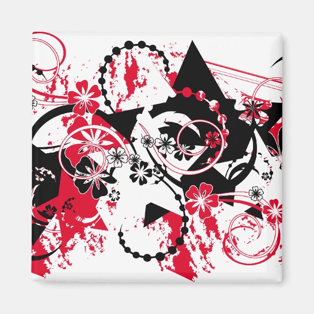 Grunge Sterne Magnet (Vorne)