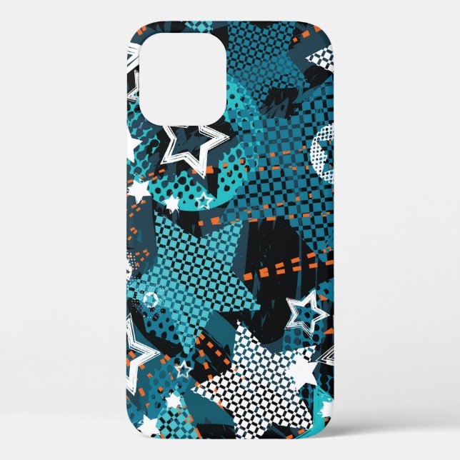 Grunge Sternmuster, spielerisches Kinderdesign. Case-Mate iPhone Hülle (Rückseite)