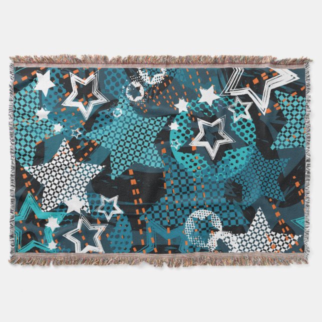 Grunge Sternmuster, spielerisches Kinderdesign. Decke (Vorderseite)